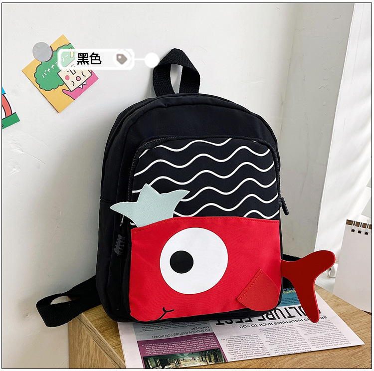 New Cloth Backpack Cute Cartoon Bag Fish Dolphin Kindergarten Backpack Korean Boys Girls' Backpack
