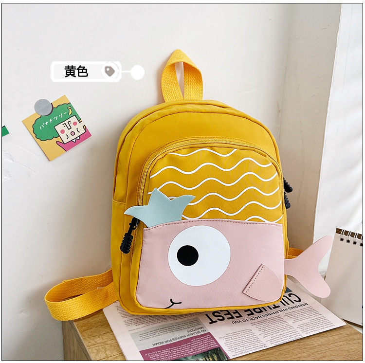 New Cloth Backpack Cute Cartoon Bag Fish Dolphin Kindergarten Backpack Korean Boys Girls' Backpack