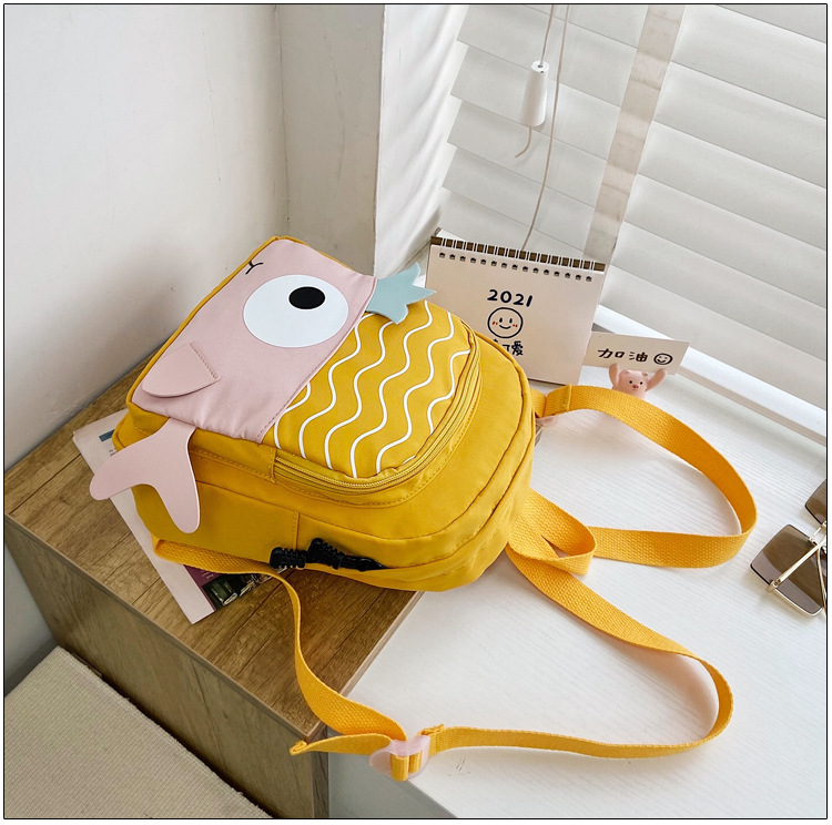 New Cloth Backpack Cute Cartoon Bag Fish Dolphin Kindergarten Backpack Korean Boys Girls' Backpack
