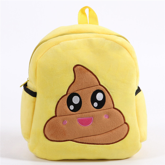 QQ face plush backpack cartoon bag smiling face pattern EMOJI