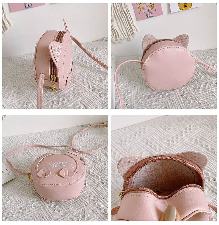 Baby bag Super Cute Cat Cartoon bag children Small round bag fashion Princess bag girl Crossbody Bag