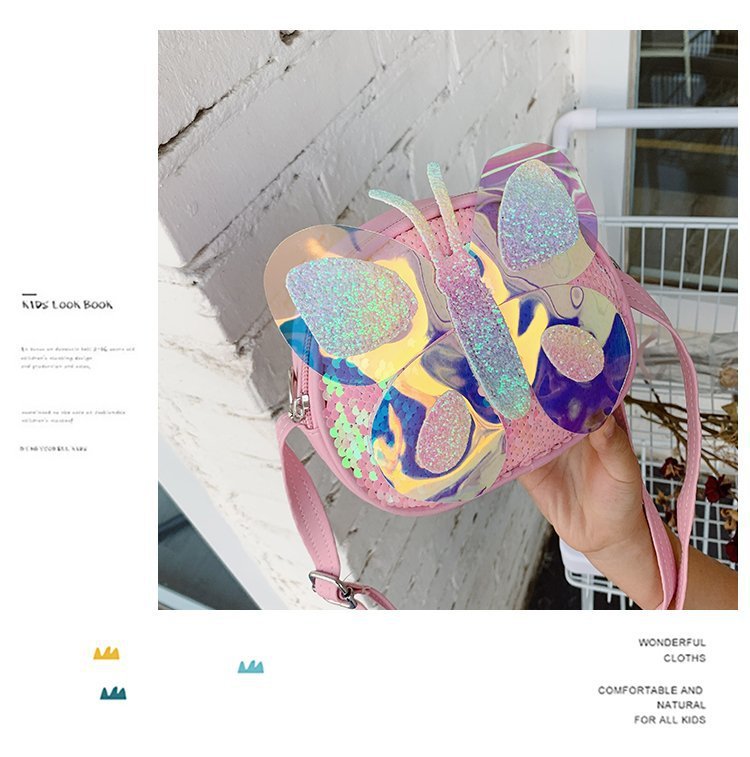2021 Summer Korean Style Bag New Butterfly Messenger Bag Shoulder Bag Children Cartoon Bag Trendy Cute Girls' Bags