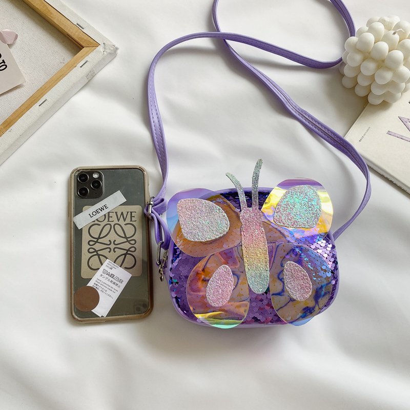 2021 Summer Korean Style Bag New Butterfly Messenger Bag Shoulder Bag Children Cartoon Bag Trendy Cute Girls&#039; Bags