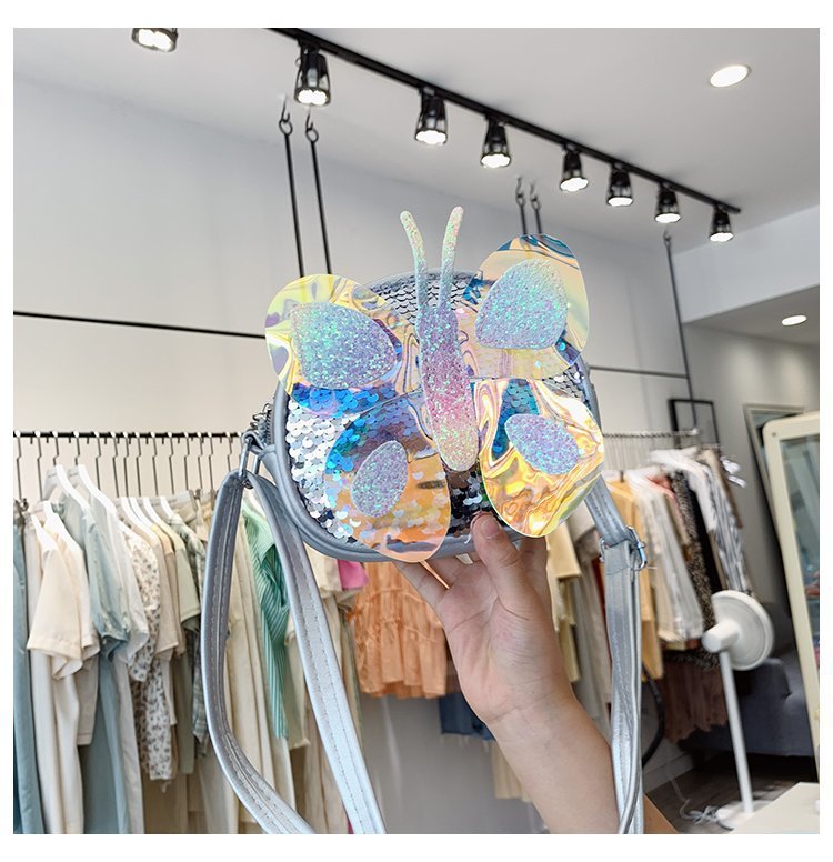 2021 Summer Korean Style Bag New Butterfly Messenger Bag Shoulder Bag Children Cartoon Bag Trendy Cute Girls' Bags
