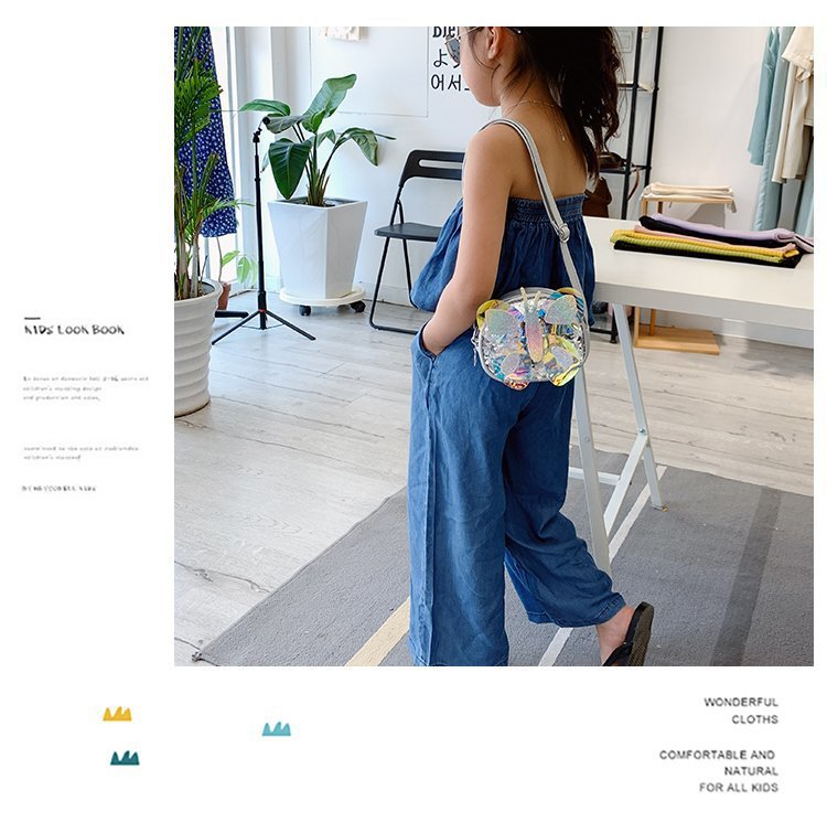 2021 Summer Korean Style Bag New Butterfly Messenger Bag Shoulder Bag Children Cartoon Bag Trendy Cute Girls' Bags