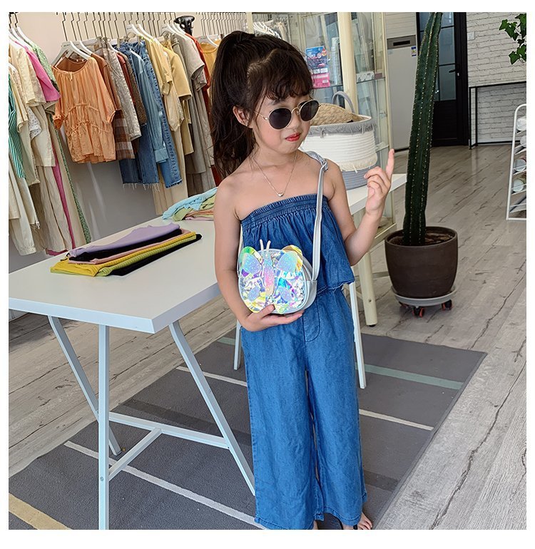 2021 Summer Korean Style Bag New Butterfly Messenger Bag Shoulder Bag Children Cartoon Bag Trendy Cute Girls' Bags