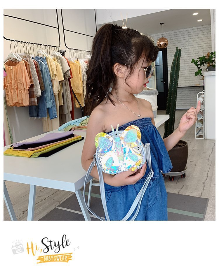 2021 Summer Korean Style Bag New Butterfly Messenger Bag Shoulder Bag Children Cartoon Bag Trendy Cute Girls' Bags