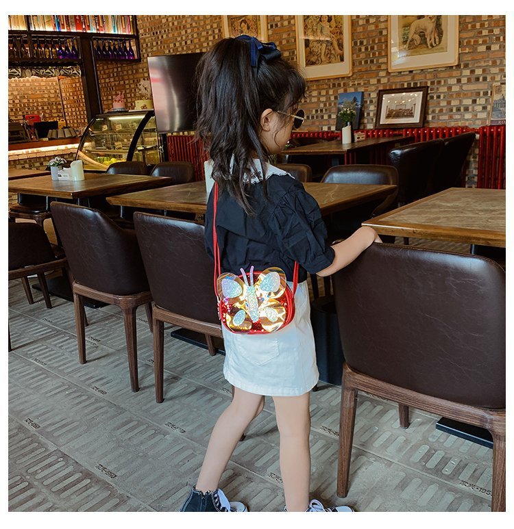 2021 Summer Korean Style Bag New Butterfly Messenger Bag Shoulder Bag Children Cartoon Bag Trendy Cute Girls' Bags