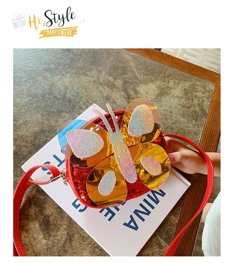 2021 Summer Korean Style Bag New Butterfly Messenger Bag Shoulder Bag Children Cartoon Bag Trendy Cute Girls' Bags