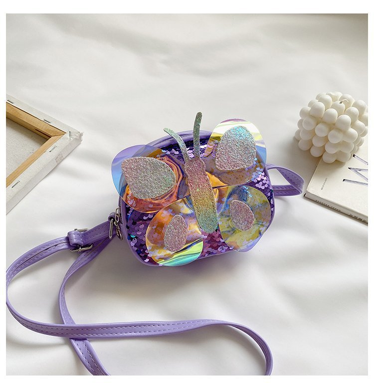 2021 Summer Korean Style Bag New Butterfly Messenger Bag Shoulder Bag Children Cartoon Bag Trendy Cute Girls' Bags