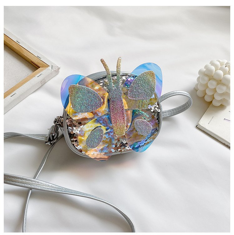 2021 Summer Korean Style Bag New Butterfly Messenger Bag Shoulder Bag Children Cartoon Bag Trendy Cute Girls' Bags