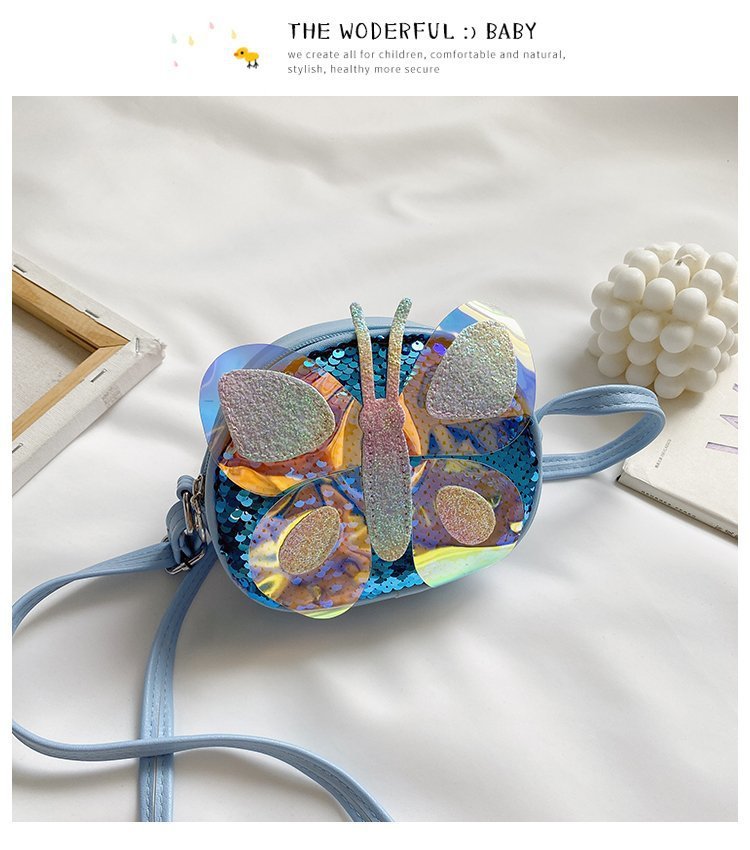 2021 Summer Korean Style Bag New Butterfly Messenger Bag Shoulder Bag Children Cartoon Bag Trendy Cute Girls' Bags