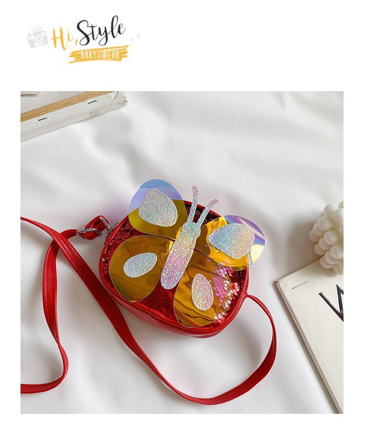 2021 Summer Korean Style Bag New Butterfly Messenger Bag Shoulder Bag Children Cartoon Bag Trendy Cute Girls' Bags