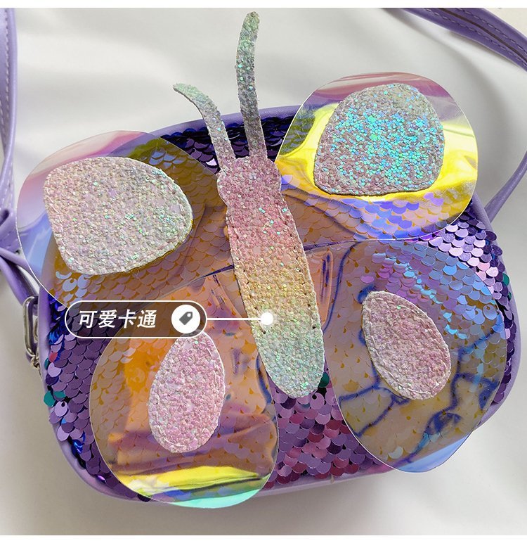 2021 Summer Korean Style Bag New Butterfly Messenger Bag Shoulder Bag Children Cartoon Bag Trendy Cute Girls' Bags