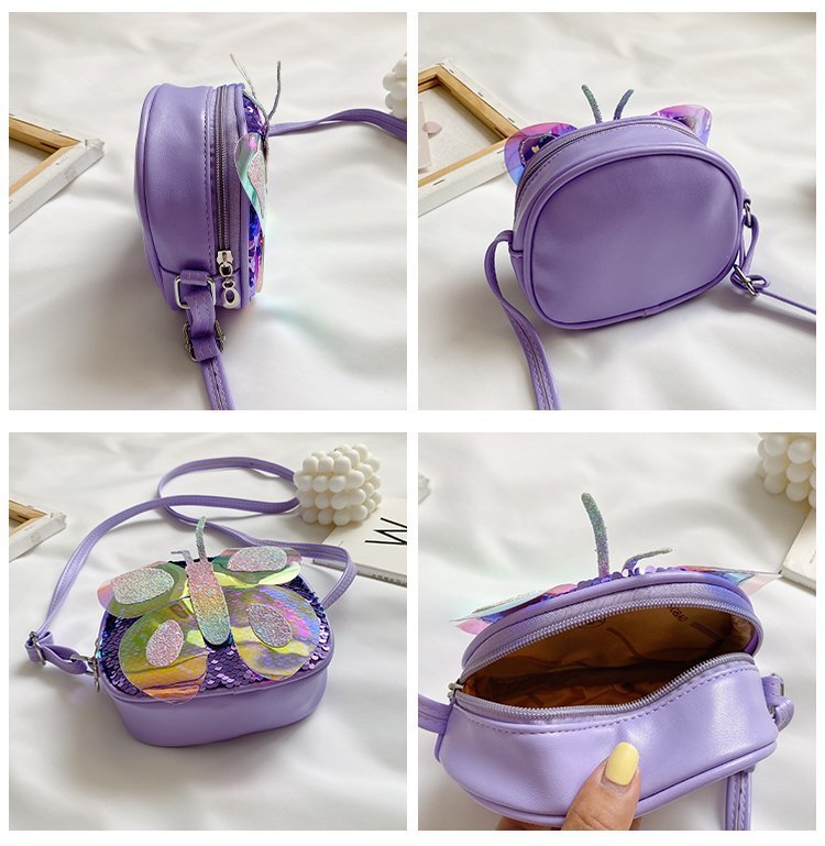 2021 Summer Korean Style Bag New Butterfly Messenger Bag Shoulder Bag Children Cartoon Bag Trendy Cute Girls' Bags