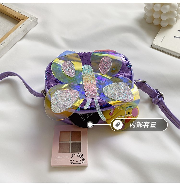 2021 Summer Korean Style Bag New Butterfly Messenger Bag Shoulder Bag Children Cartoon Bag Trendy Cute Girls' Bags
