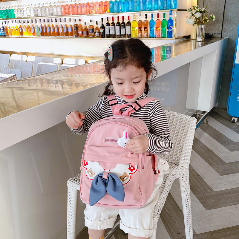 Kindergarten Children Backpack 2021 New Cute Fashion Cartoon Bag Student Bow Girl Backpack Wholesale