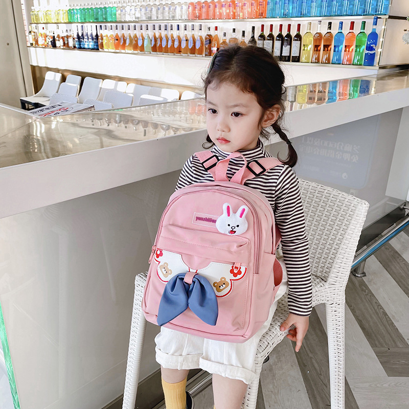 Kindergarten Children Backpack 2021 New Cute Fashion Cartoon Bag Student Bow Girl Backpack Wholesale