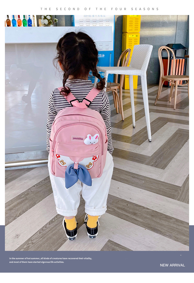 Kindergarten Children Backpack 2021 New Cute Fashion Cartoon Bag Student Bow Girl Backpack Wholesale