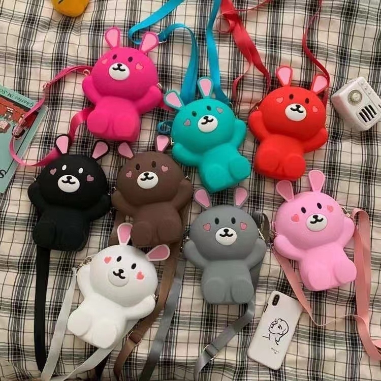 Large Silicone Phone Bag Satchel Cartoon Bag Epoxy Bag Children&#039;s Bags Toy Cartoon Satchel