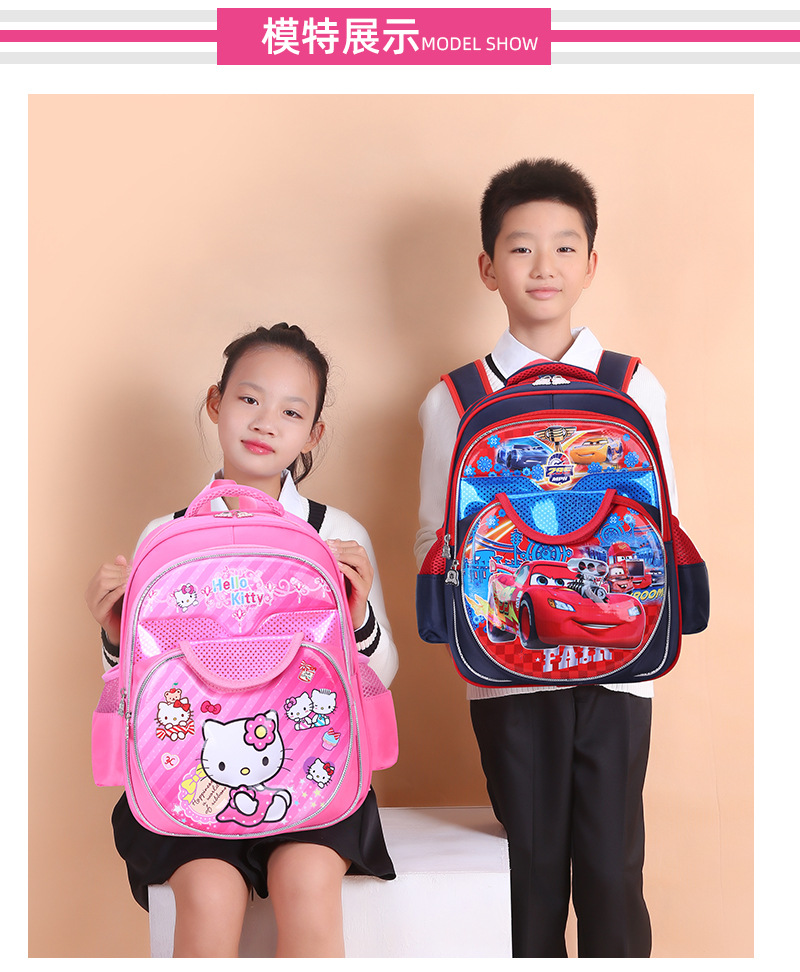 New Boutique Low-Grade Pupils Schoolbag Children Cute Backpack Burden Reduction 3D Cartoon Bag Factory Wholesale