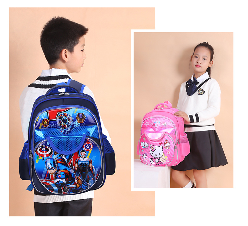 New Boutique Low-Grade Pupils Schoolbag Children Cute Backpack Burden Reduction 3D Cartoon Bag Factory Wholesale