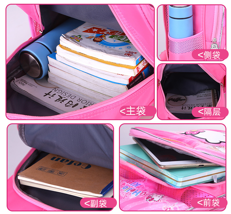 New Boutique Low-Grade Pupils Schoolbag Children Cute Backpack Burden Reduction 3D Cartoon Bag Factory Wholesale