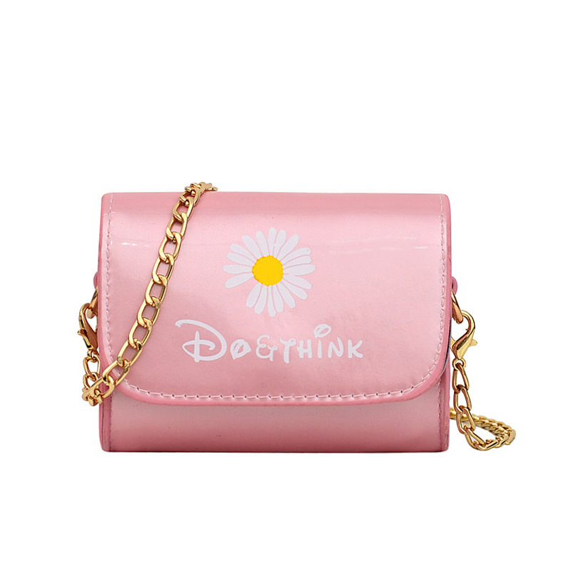 Children&#039;s Bags Mini Chain Shoulder Bag Cartoon Bag Graceful Mori Daisy Flower Small Square Bag