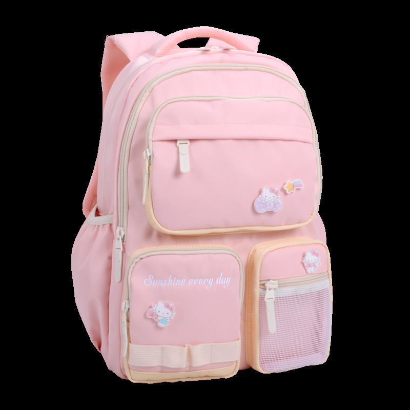 Hellokitty Children&#039;s Schoolbag Elementary School Girl Portable Burden Alleviation Back Care Cartoon Bag Wholesale