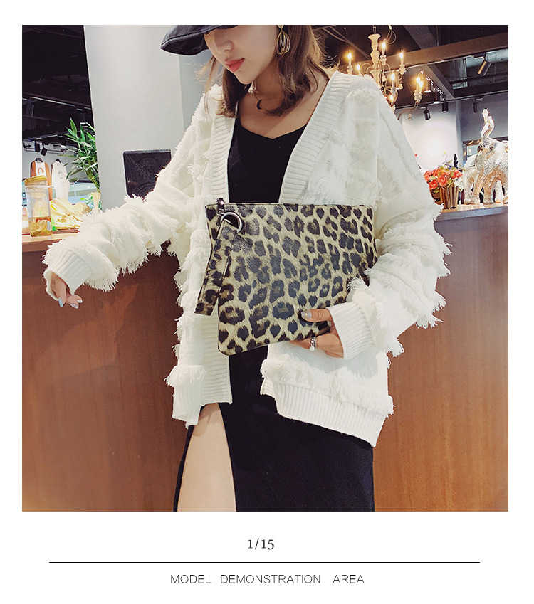 INS Clutch Female 2020 Trendy Korean Style Leopard Print Elegance Retro Hong Kong Style Fashion Tablet Bag INS Clutch Female 2020 Trendy Korean Style Leopard Print Elegance Retro Hong Kong Style Fashion Tablet Bag