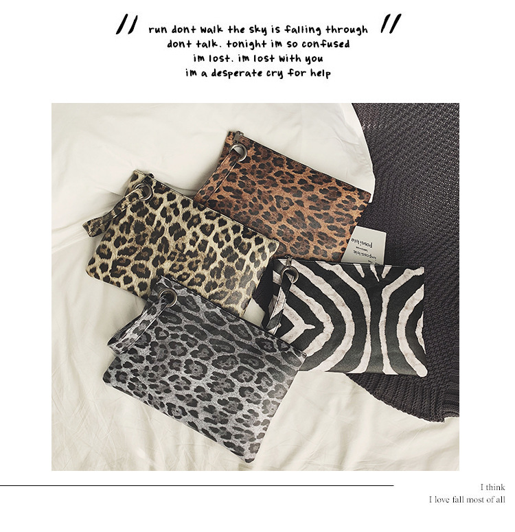 INS Clutch Female 2020 Trendy Korean Style Leopard Print Elegance Retro Hong Kong Style Fashion Tablet Bag INS Clutch Female 2020 Trendy Korean Style Leopard Print Elegance Retro Hong Kong Style Fashion Tablet Bag
