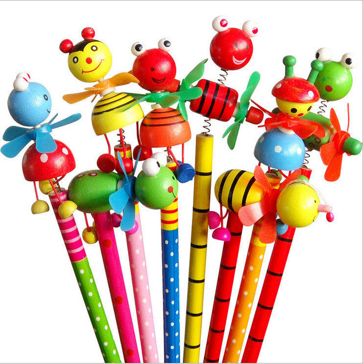 Cartoon Windmill Series Animal Pencil Creative Wooden Pencil Fun Children&#039;s Pencil Tablet HB Pencil