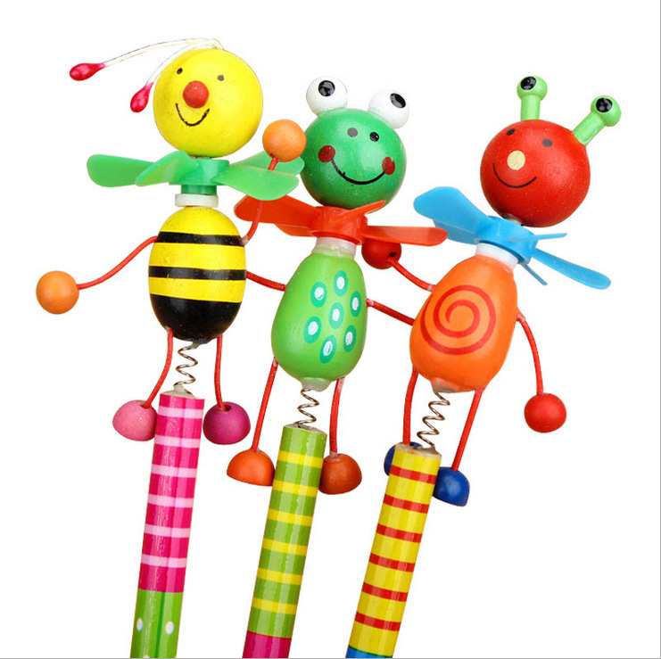 Cartoon Windmill Series Animal Pencil Creative Wooden Pencil Fun Children&#039;s Pencil Tablet HB Pencil