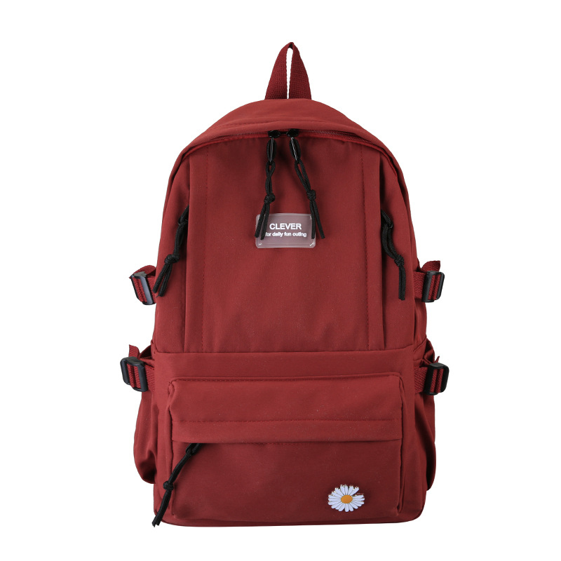Vintage Canvas Backpack Student Schoolbag Large Capacity Solid Color Multi-Pocket Backpack Vintage Style Korean Hipster Women Bag