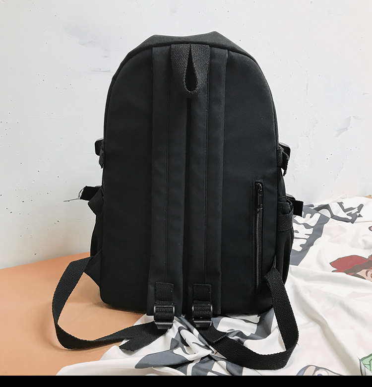 Vintage Canvas Backpack Student Schoolbag Large Capacity Solid Color Multi-Pocket Backpack Vintage Style Korean Hipster Women Bag