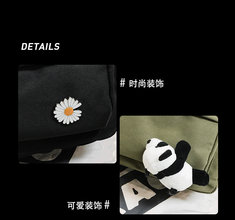Vintage Canvas Backpack Student Schoolbag Large Capacity Solid Color Multi-Pocket Backpack Vintage Style Korean Hipster Women Bag