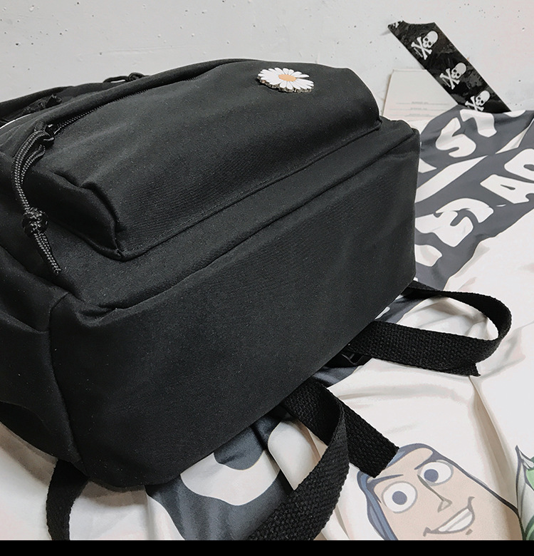 Vintage Canvas Backpack Student Schoolbag Large Capacity Solid Color Multi-Pocket Backpack Vintage Style Korean Hipster Women Bag