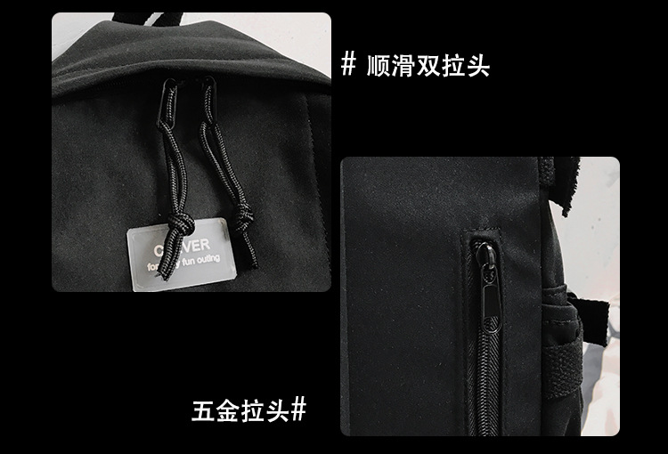Vintage Canvas Backpack Student Schoolbag Large Capacity Solid Color Multi-Pocket Backpack Vintage Style Korean Hipster Women Bag