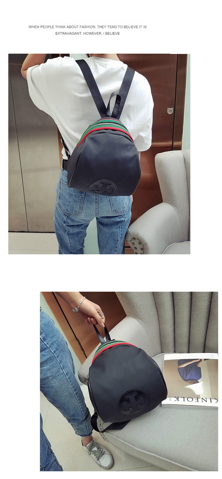 Fan Bingbing Fashion Oxford Cloth Simple Trendy Student Small Bag Korean Style Women Bag Backpack Canvas Shoulder Bag