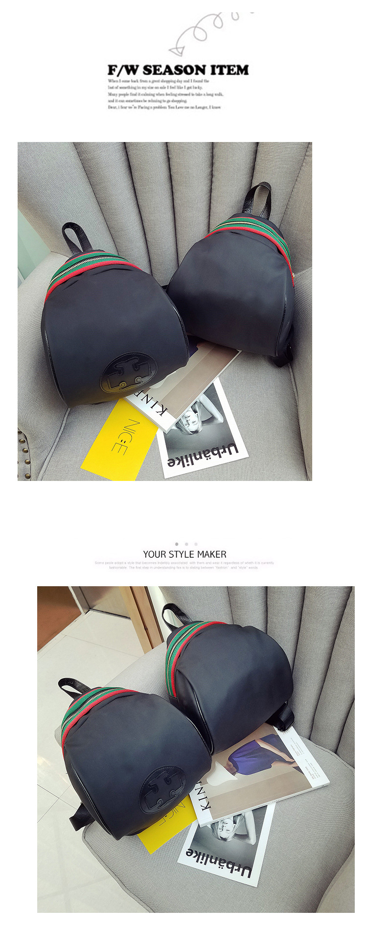 Fan Bingbing Fashion Oxford Cloth Simple Trendy Student Small Bag Korean Style Women Bag Backpack Canvas Shoulder Bag
