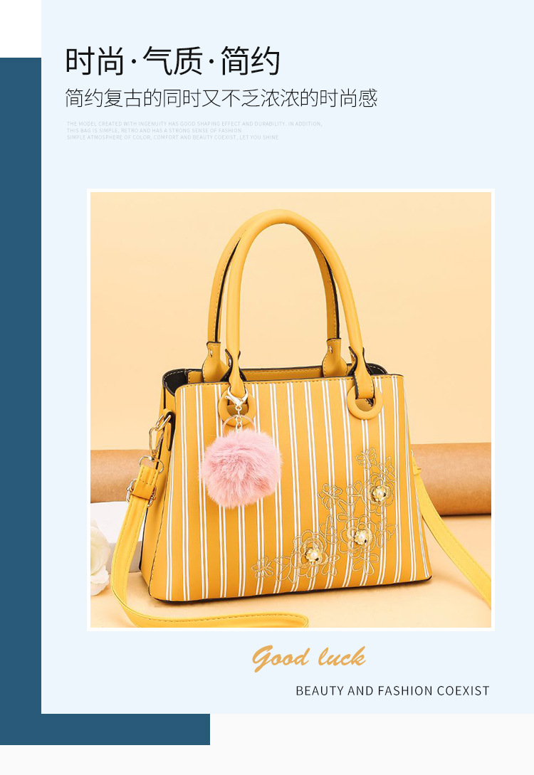 Spot Striped Handbag Large Capacity Women's Crossbody Shoulder Bag Simple and Fashion Women Bag Factory Direct Supply Spot Striped Handbag Large Capacity Women's Crossbody Shoulder Bag Simple and Fashion Women Bag Factory Direct Supply