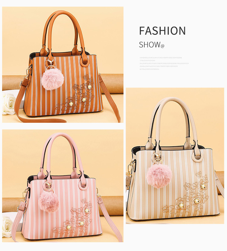 Spot Striped Handbag Large Capacity Women's Crossbody Shoulder Bag Simple and Fashion Women Bag Factory Direct Supply Spot Striped Handbag Large Capacity Women's Crossbody Shoulder Bag Simple and Fashion Women Bag Factory Direct Supply