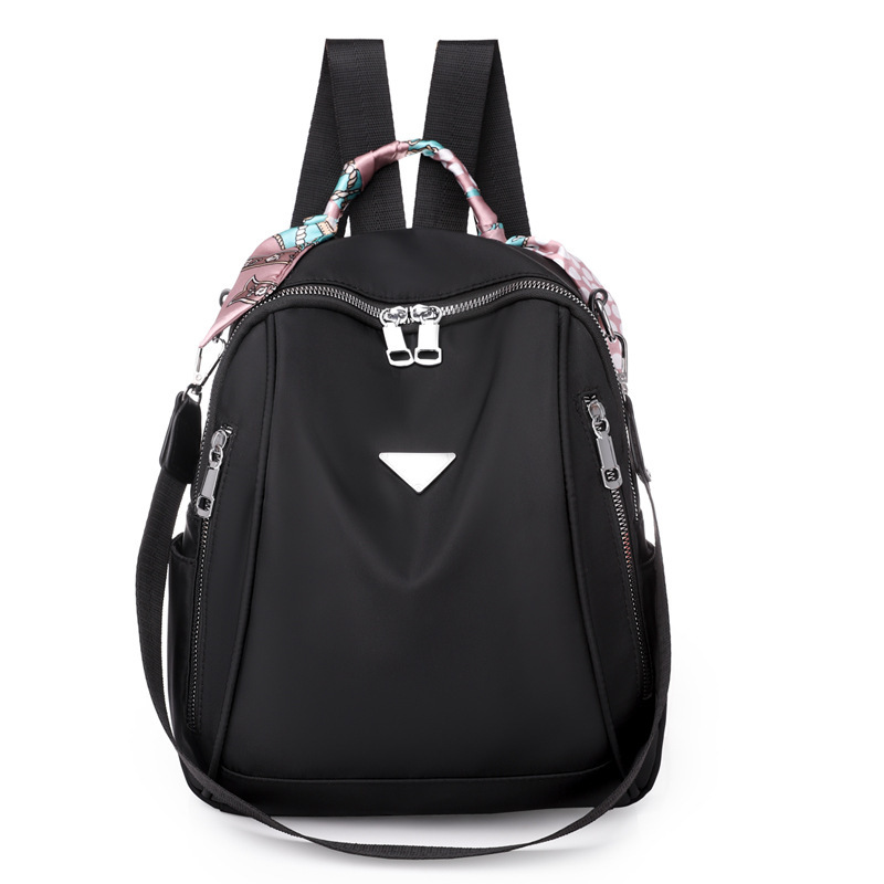 Foreign Trade 2021 Autumn New Women&#039;s Pu Backpack Bark Pattern European and American Fashion Backpack Solid Color All-Match Women Bag