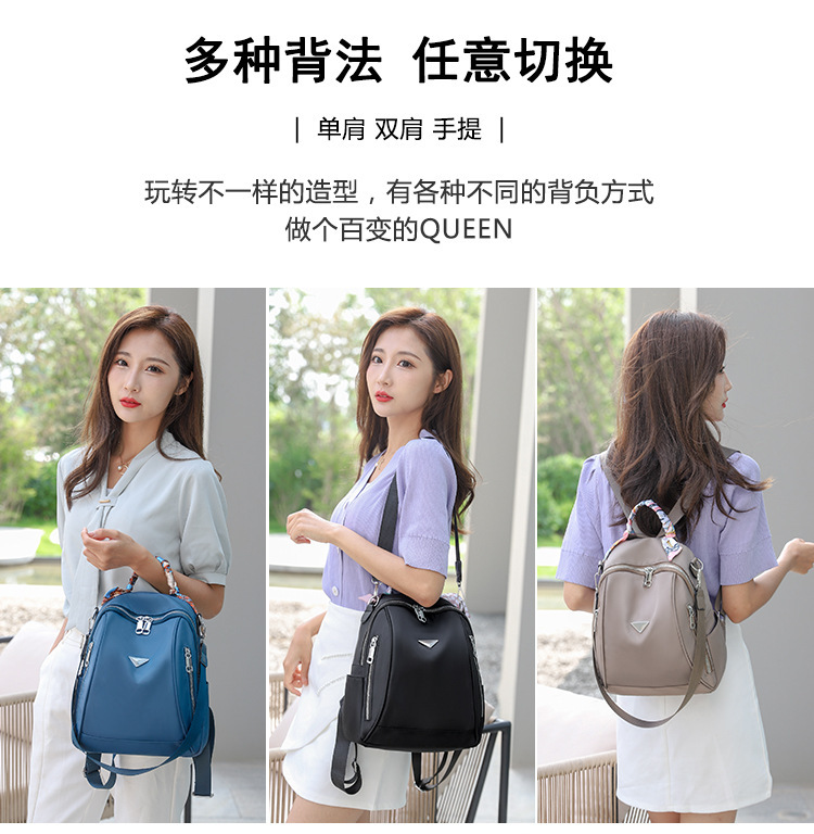 Foreign Trade 2021 Autumn New Women's Pu Backpack Bark Pattern European and American Fashion Backpack Solid Color All-Match Women Bag