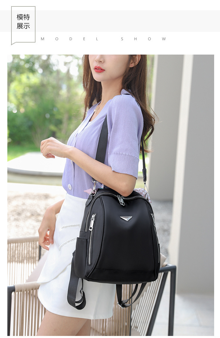 Foreign Trade 2021 Autumn New Women's Pu Backpack Bark Pattern European and American Fashion Backpack Solid Color All-Match Women Bag