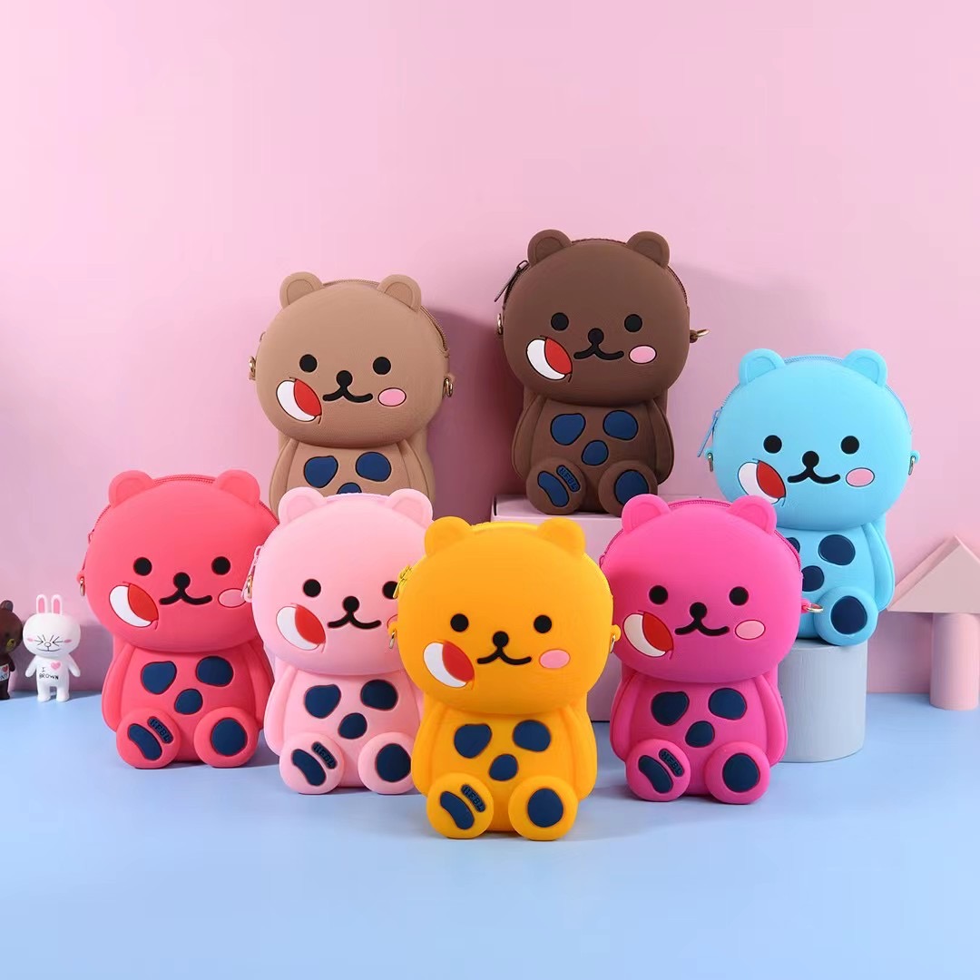 Cute Silicone Coin Purse Small Wallet Crossbody Card Holder with Zipper and Shoulder Strap Cute Silicone Coin Purse Small Wallet Crossbody Card Holder with Zipper and Shoulder Strap
