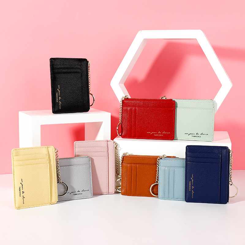 Yue Qian Kai New Zipper Women Coin Purse Korean Mini Key Chain Small Wallet Multiple Card Slots Card Holder Wallet