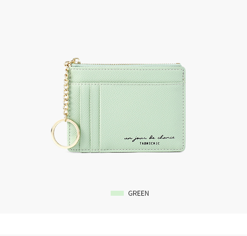 Yue Qian Kai New Zipper Women Coin Purse Korean Mini Key Chain Small Wallet Multiple Card Slots Card Holder Wallet