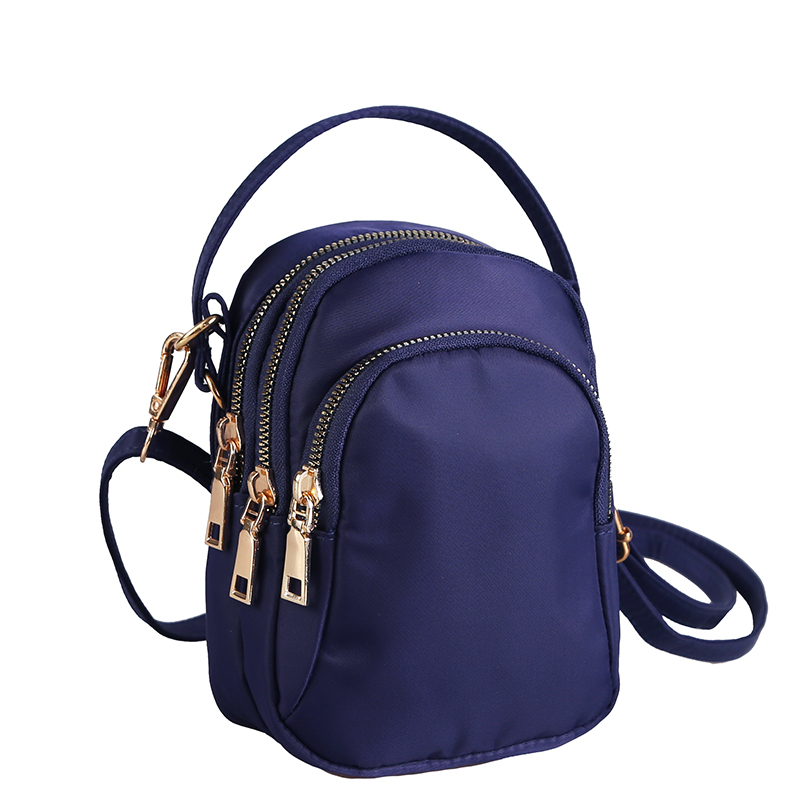 Three-Layer Zipper Crossbody Pouch 2021 Net Red Cloth Bag Portable Crossbody Large Screen Mobile Phone Coin Purse Walking Cloth Bag