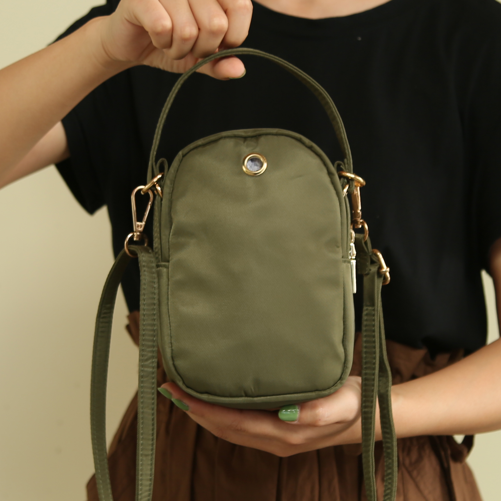 Three-Layer Zipper Crossbody Pouch 2021 Net Red Cloth Bag Portable Crossbody Large Screen Mobile Phone Coin Purse Walking Cloth Bag